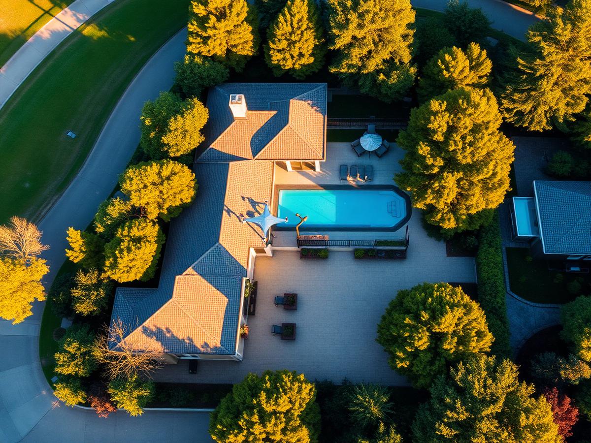 Aerial view of a luxury estate